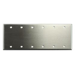 Whirlwind Wall Plate - 6 Gang Stainless Steel Blank
